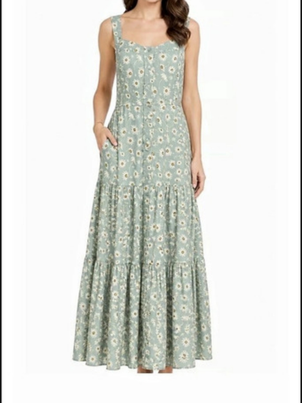 Floral Maxi Dress in Blue & White Size S NWT